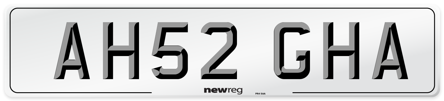 AH52 GHA Number Plate from New Reg